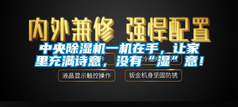 中央除濕機(jī)一機(jī)在手，讓家里充滿詩意，沒有“濕”意！