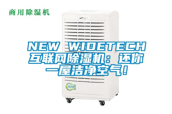 NEW WIDETECH互聯(lián)網(wǎng)除濕機(jī)：還你一屋潔凈空氣！