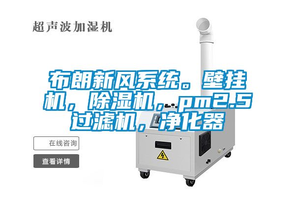 布朗新風(fēng)系統(tǒng)。壁掛機，除濕機，pm2.5過濾機，凈化器